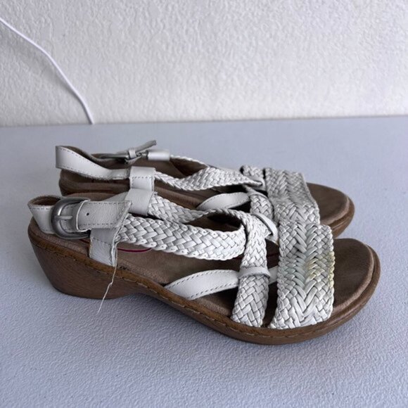 KLOGS white braided sandals clogs size 6.5 - Picture 1 of 6